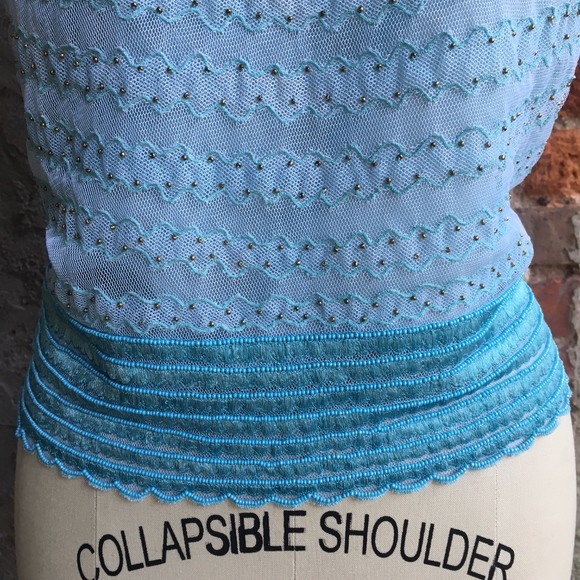 LUCA LUCA EMBELLISHED BEADED MESH TOP - Picture 6 of 8